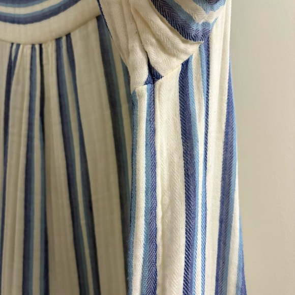 Faherty Dream Gauze Vida Midi Dress Blue Baja Color Organic Cotton Coastal Med - Picture 9 of 14